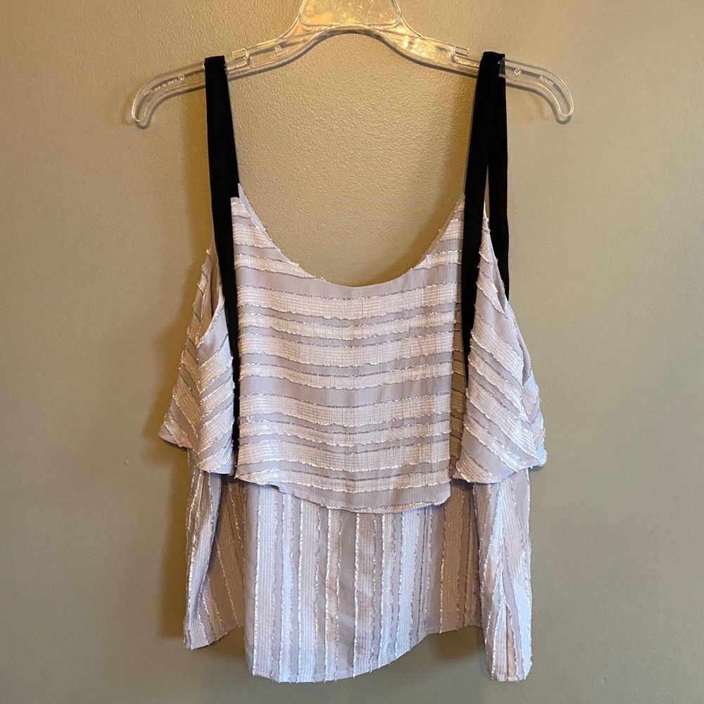 Elodie gray and silver tiered tank size large